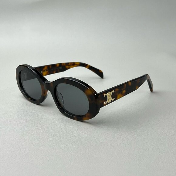 Celine Brown Triomphe 01 Oval Sunglasses - Picture 1 of 6